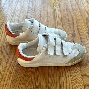 Isabel Marant Beth Perforated Leather Grip Strap Sneakers- Size 8
